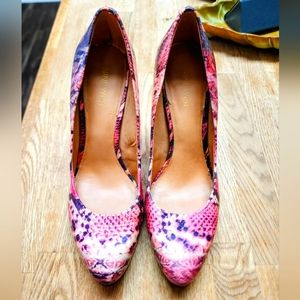 Nine West Pink Snake Skin Heels 8.5